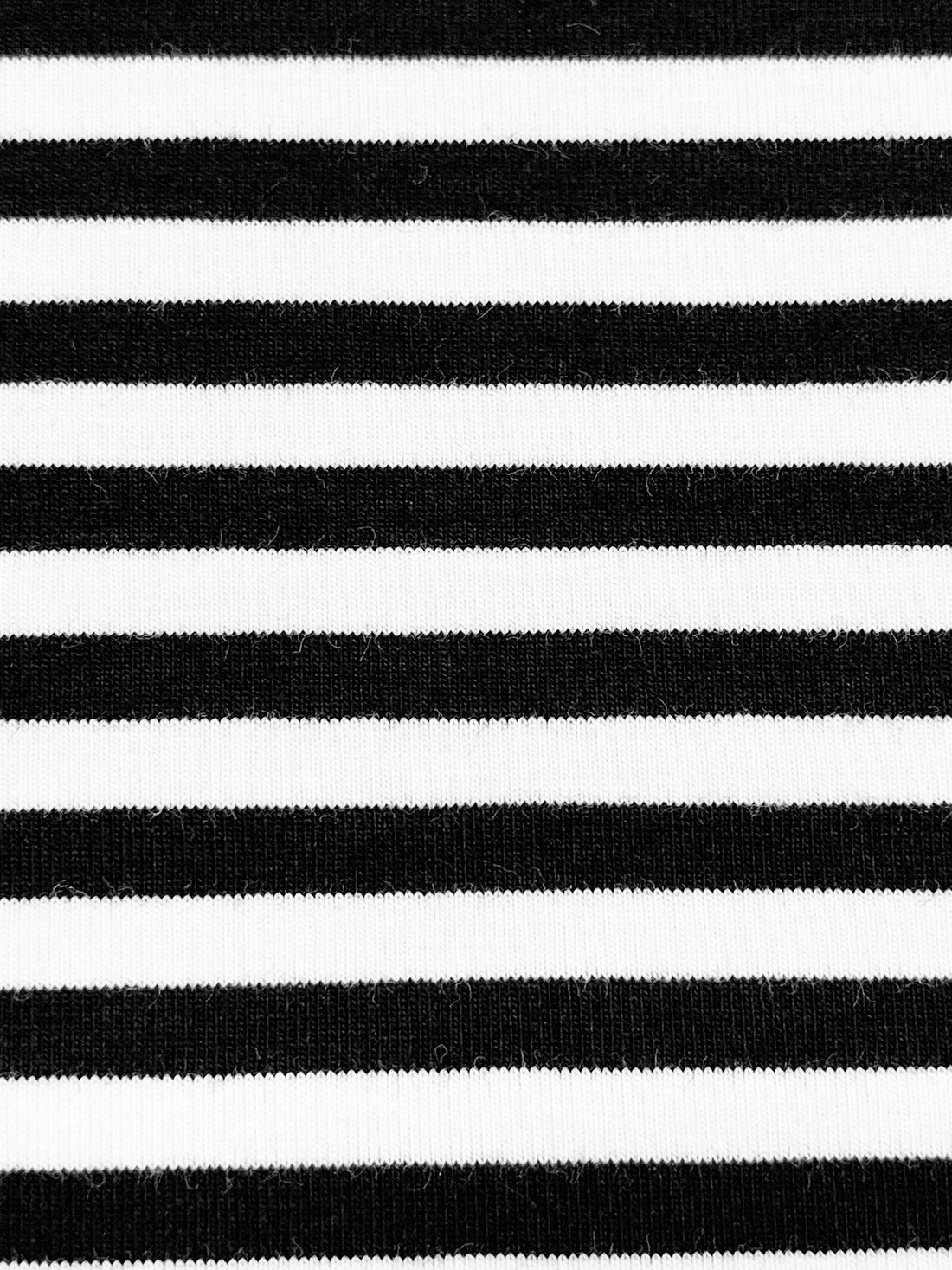 White/Black Cotton/Lycra Horizontal Stripe Jersey Knit 63W