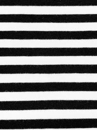 White/Black Cotton/Lycra Horizontal Stripe Jersey Knit 63W