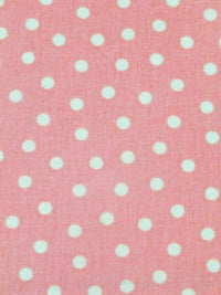 Ruddy Pink/Off-White 100% Cotton Dot Print Quilt Weight Woven 44W