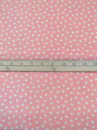 Ruddy Pink/Off-White 100% Cotton Dot Print Quilt Weight Woven 44W