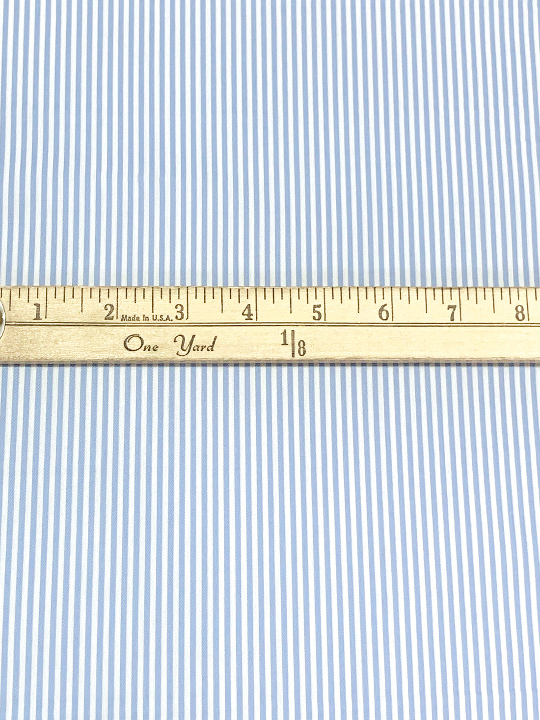 Light Steel Blue/White 100% Cotton Vertical Stripe Weave Shirting 60W