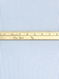Light Steel Blue/White 100% Cotton Vertical Stripe Weave Shirting 60W