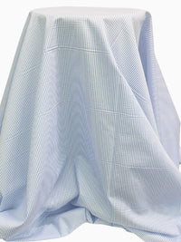 Light Steel Blue/White 100% Cotton Vertical Stripe Weave Shirting 60W