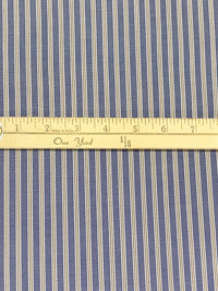 Dark Blue/Raw Umber/White 100% Cotton Vertical Stripe Weave Shirting 58W