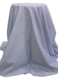 Dark Blue/Raw Umber/White 100% Cotton Vertical Stripe Weave Shirting 58W