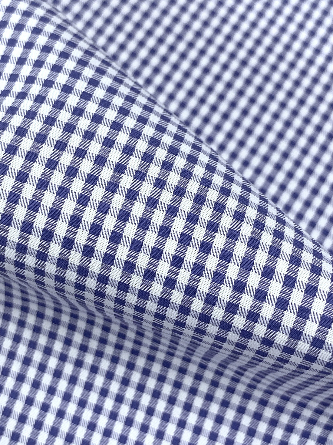 Dark Cornflower Blue/White 100% Cotton Mini Check Weave Shirting 59W