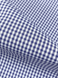 Dark Cornflower Blue/White 100% Cotton Mini Check Weave Shirting 59W