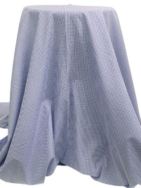 Dark Cornflower Blue/White 100% Cotton Mini Check Weave Shirting 59W