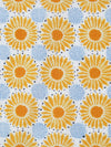 Marigold/Carolina Blue/White/Multi 100% Cotton Sunflower Print Quilt Weight Woven 44W