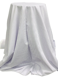 White/Lilac/Midnight Navy 100% Cotton Vertical Stripe Weave Shirting 56W