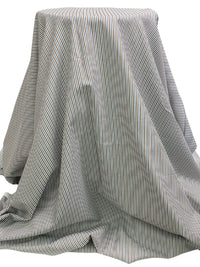 Dark Sandstone Brown/Navy/White 100% Cotton Vertical Stripe Weave Shirting 58W