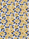 Marigold/Dark Lapis Blue/White/Black 100% Cotton Floral Print Quilt Weight Woven 44W