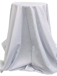 White/French Lilac/Baby Blue 100% Cotton Vertical Stripe Weave Shirting 50W