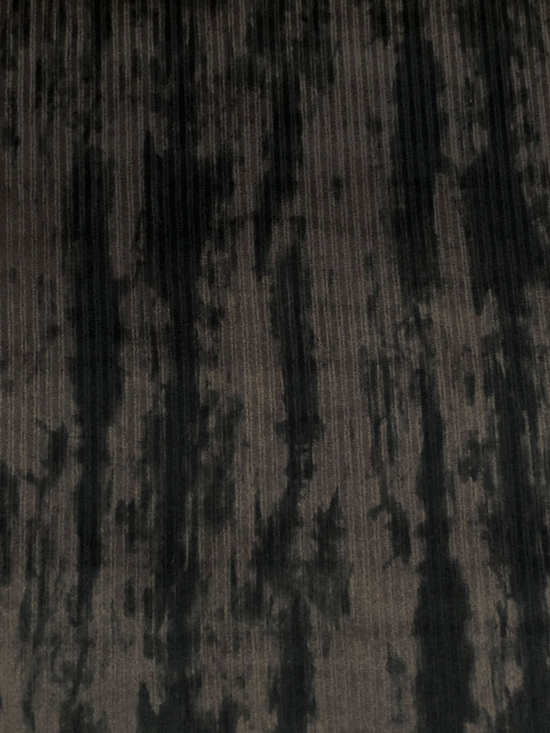 Dark Taupe/Black Polyester/Lycra Double Faced Vertical Abstract Streak Velvet Knit - NY Designer - 61W