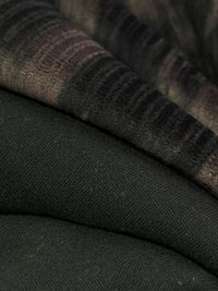 Dark Taupe/Black Polyester/Lycra Double Faced Vertical Abstract Streak Velvet Knit - NY Designer - 61W