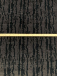 Dark Taupe/Black Polyester/Lycra Double Faced Vertical Abstract Streak Velvet Knit - NY Designer - 61W