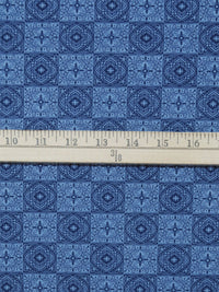 Cerulean Frost/Sapphire 100% Cotton Tile Print Quilt Weight Woven 44W