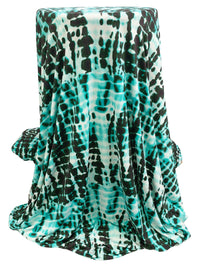 Midnight Espresso/Cool Turquoise/White Polyester/Lycra Abstract Print FTY Knit 52W