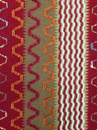 Dark Red/Pumpkin Orange/Light Brown/Multi 100% Polyester Abstract Chenille Sweater-Like Woven 46W