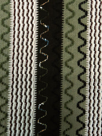 Forest Green/Dark Brown/White 100% Polyester Abstract Chenille Sweater-Like Woven 46W