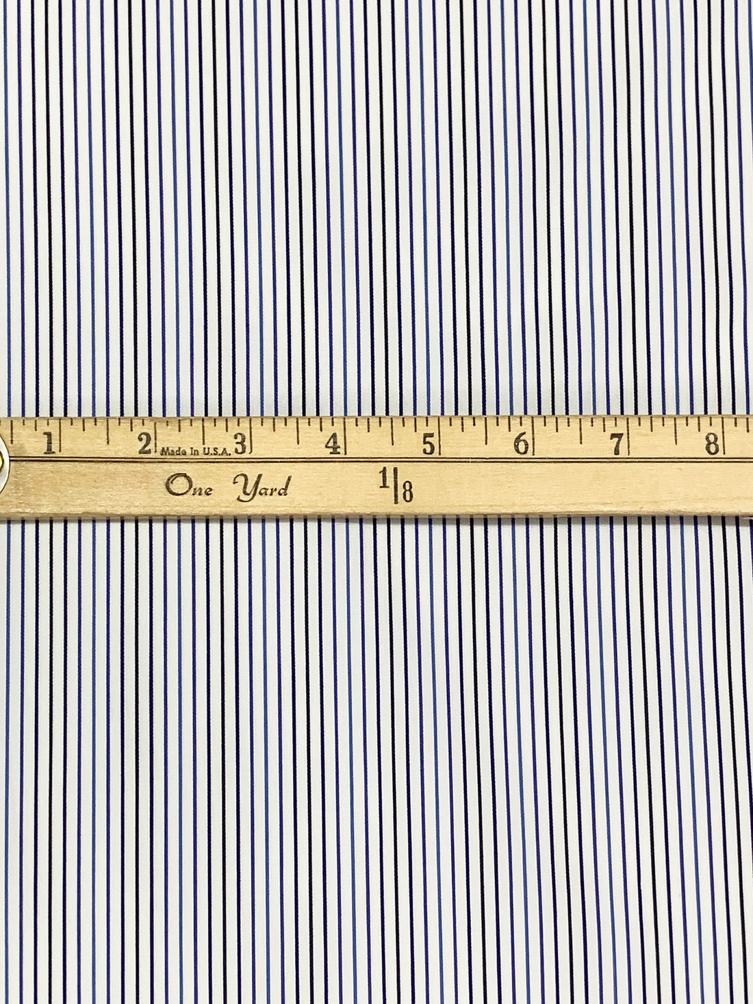 White/French Blue/Midnight Navy/Multi 100% Cotton Vertical Stripe Weave Shirting 58W