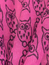 Raspberry Pink/Black Rayon/Lycra Owls Print Jersey Knit 52W