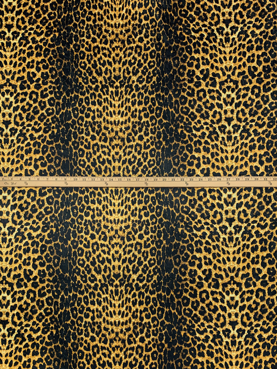 Old Gold/Black/Raw Umber 100% Polyester Animal Print Velvet Knit 61W