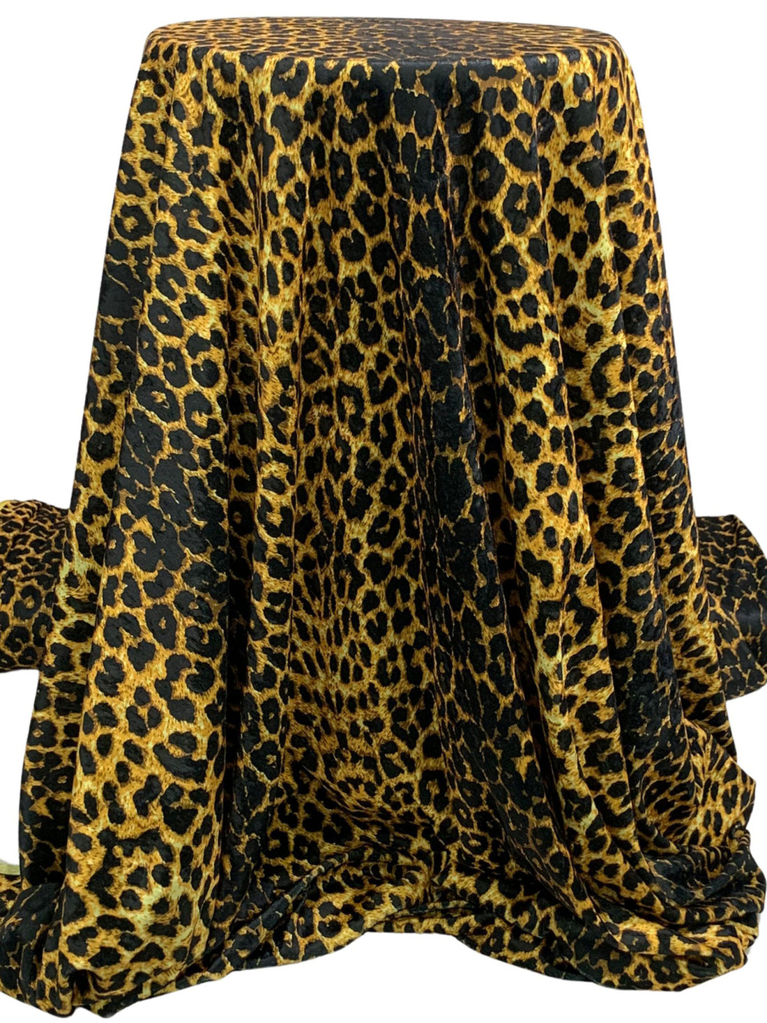Old Gold/Black/Raw Umber 100% Polyester Animal Print Velvet Knit 61W