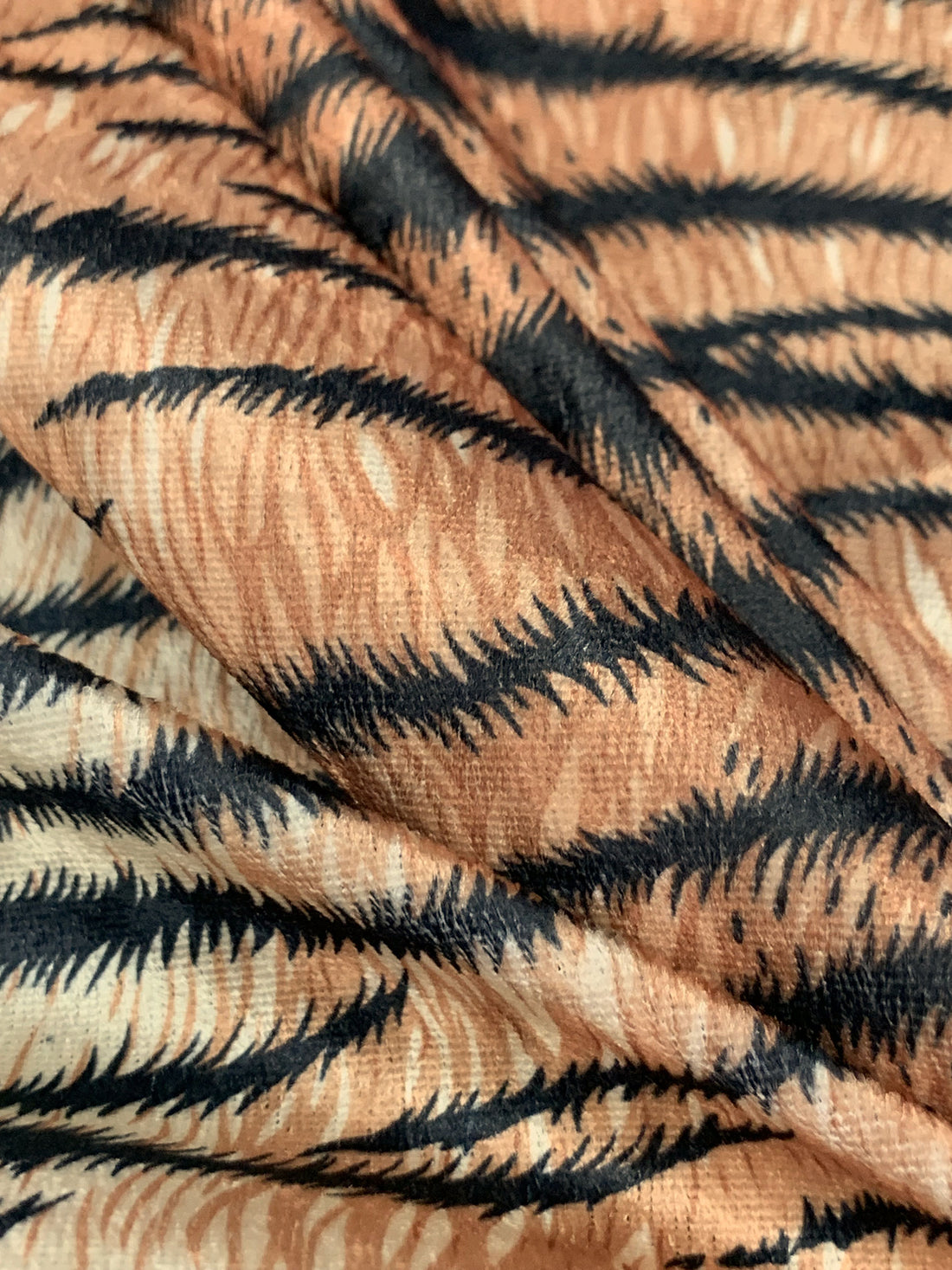 Camel/Black/Soft Sand 100% Polyester Animal Print Velvet Knit 60W