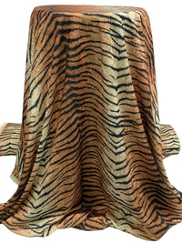 Camel/Black/Soft Sand 100% Polyester Animal Print Velvet Knit 60W