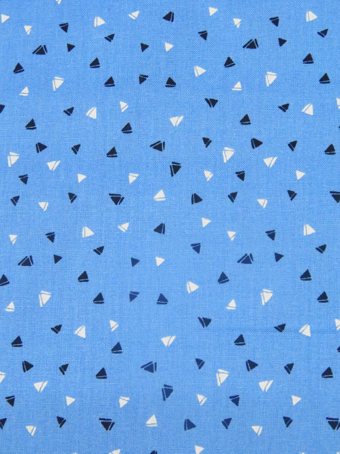 Blue Dart/White/Black 100% Cotton Triangle Confetti Print Quilt Weight Woven 44W