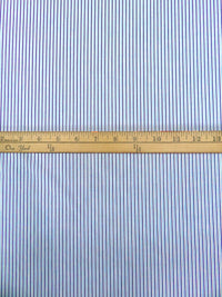 Cool White/Pale Cornflower/Dark Blue/Multi 100% Cotton Vertical Stripe Weave Oxford Shirting 58W