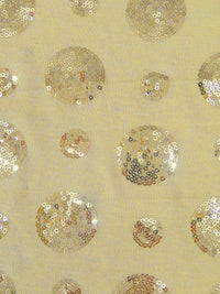 SOLD AS IS - Wheat/Gold 100% Polyester Mini Sequins Dots On Jersey Knit 54W