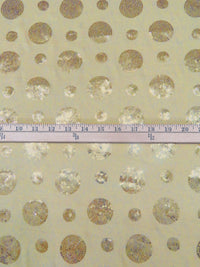 SOLD AS IS - Wheat/Gold 100% Polyester Mini Sequins Dots On Jersey Knit 54W