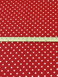 Fire Brick Red/White Cotton/Polyester Dot Print Broadcloth 60W