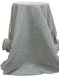 Black/White Cotton/Polyester Small Gingham Check Weave Seersucker 57W