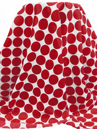 Fire Brick Red/White Cotton/Polyester Dot Print Broadcloth 60W