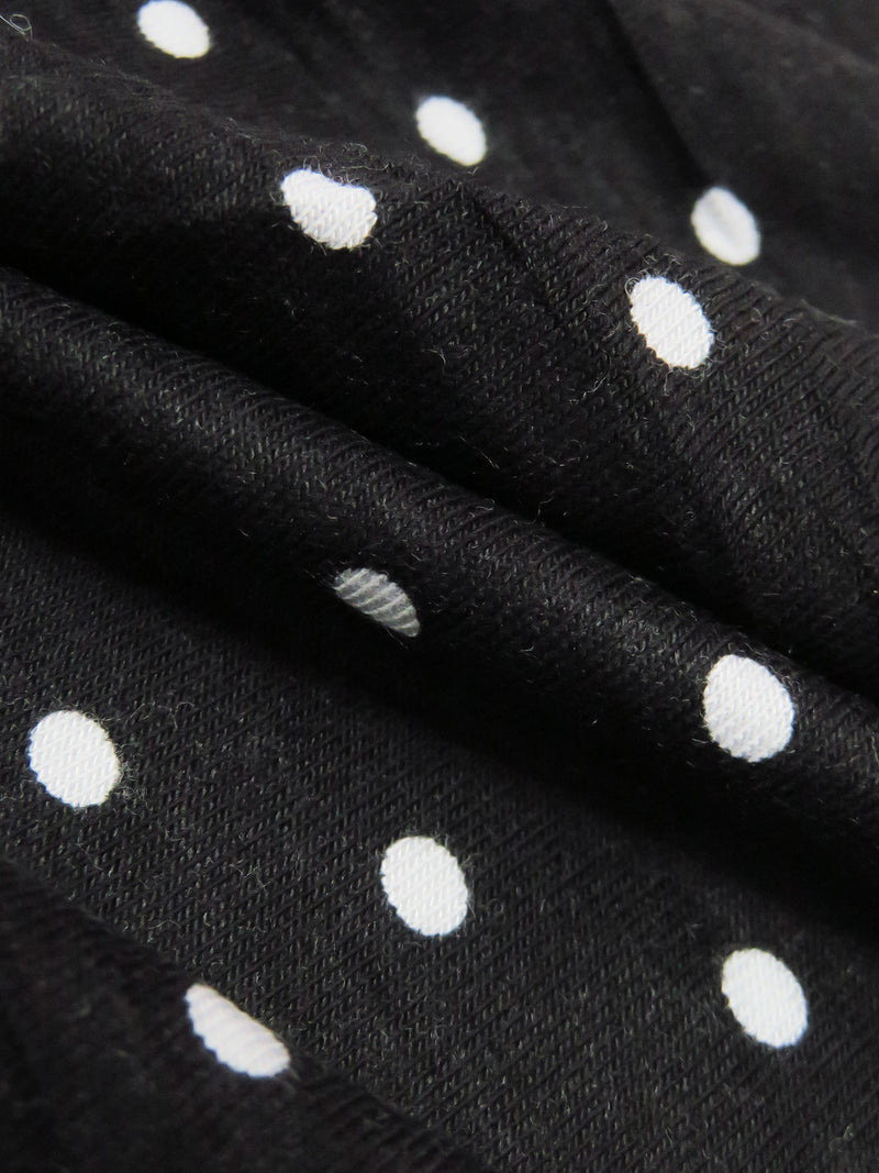 Black/White Rayon/Lycra Small Polka Dot Print Jersey Knit 56W