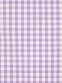 Lilac/White Cotton/Polyester Gingham Check Shirting 58W