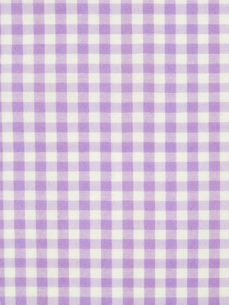 Lilac/White Cotton/Polyester Gingham Check Shirting 58W