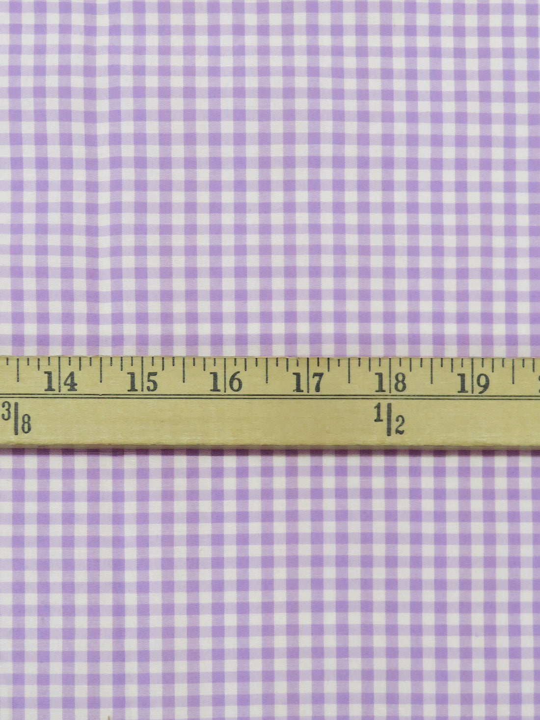 Lilac/White Cotton/Polyester Gingham Check Shirting 58W