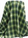 Pale Young Green Onion/Midnight Green/White/Multi Polyester/Acrylic/Wool/Metallic Plaid Herringbone Novelty Weave Tweed Suiting 58W