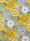 Silver Foil/Margarine Yellow/White/Multi 100% Cotton Various Florals Print Quilt Weight Woven 44W