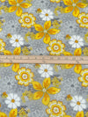 Silver Foil/Margarine Yellow/White/Multi 100% Cotton Various Florals Print Quilt Weight Woven 44W