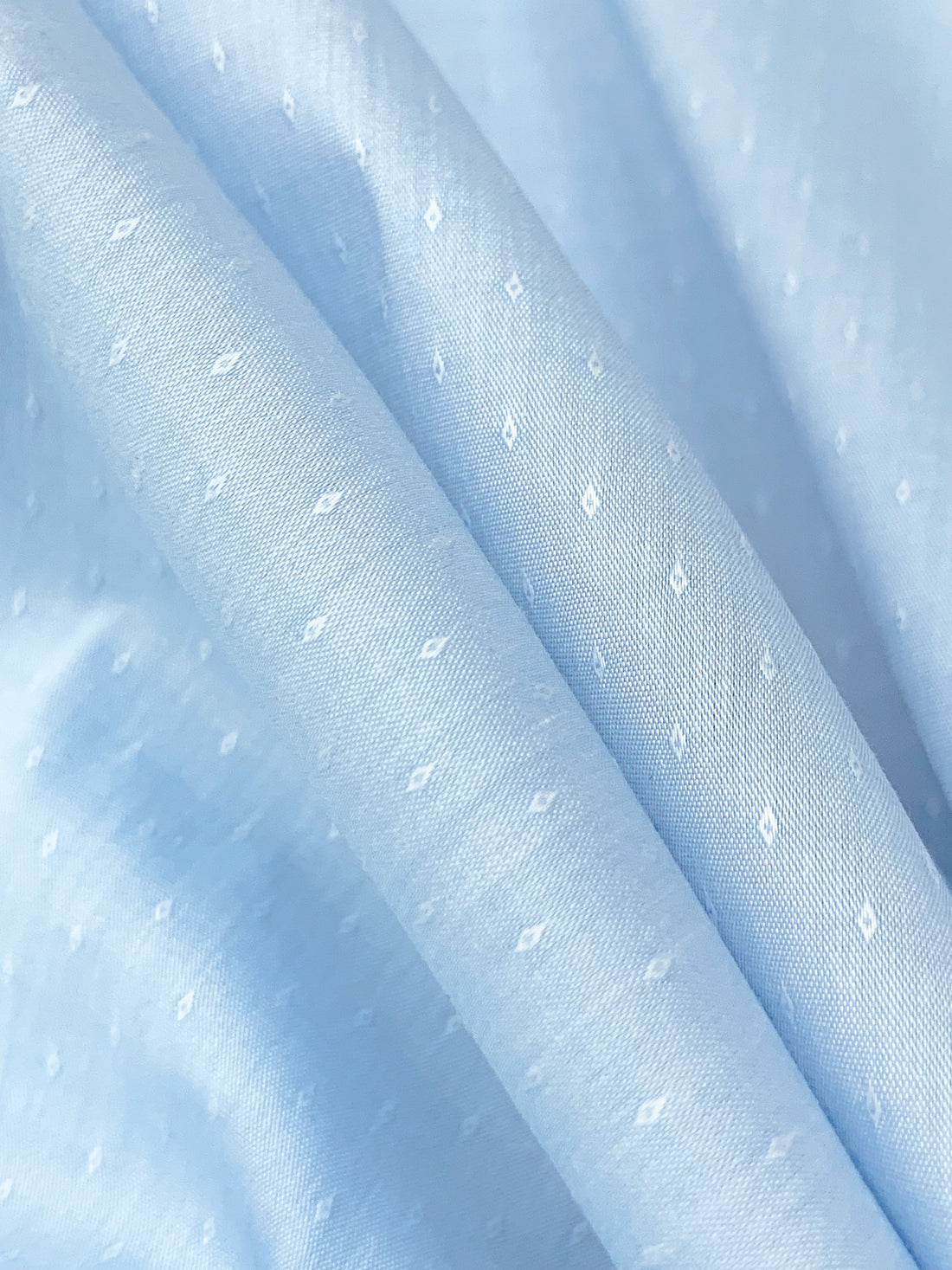 Sky Blue/White Cotton/Nylon/Lycra Micro Diamond Dobby Weave St Tropez Stretch Shirting - Robert Kaufman - 54W