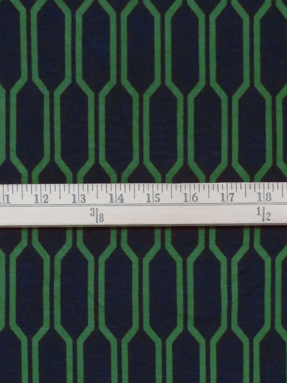 Forest Green/Navy Rayon/Lycra Geometric Ogee Print Jersey Knit 56W