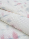 Soft White/Ballet Pink/Slate Blue 100% Rayon Distressed Plaid Print Dot Weave Voile - NY Designer - 54W