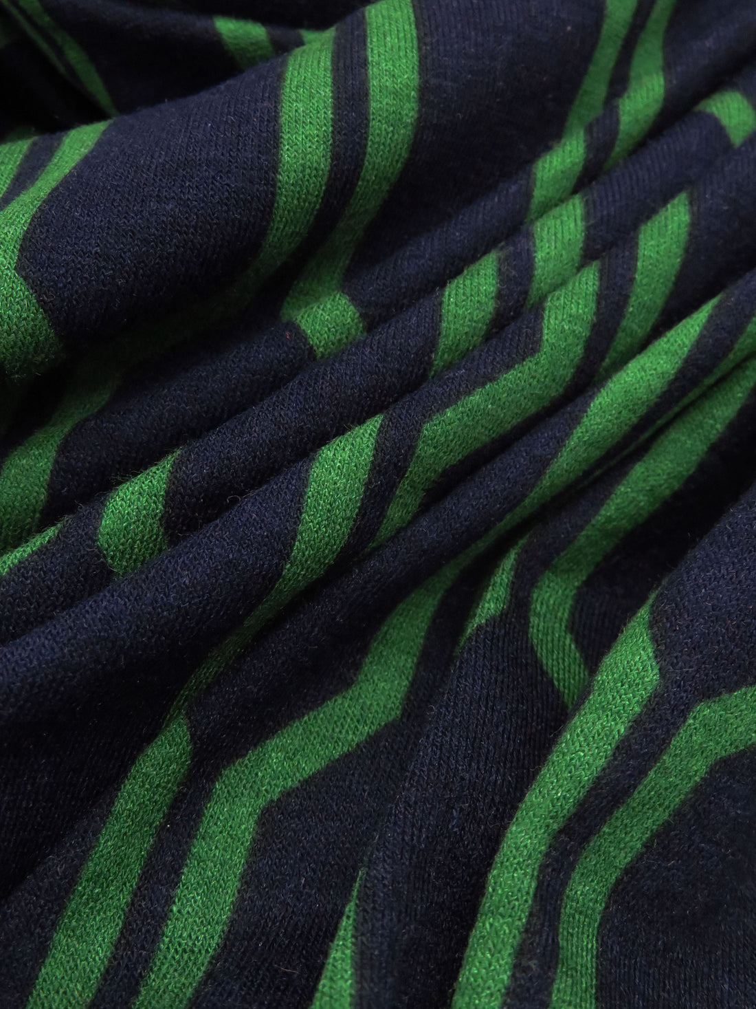 Forest Green/Navy Rayon/Lycra Geometric Ogee Print Jersey Knit 56W