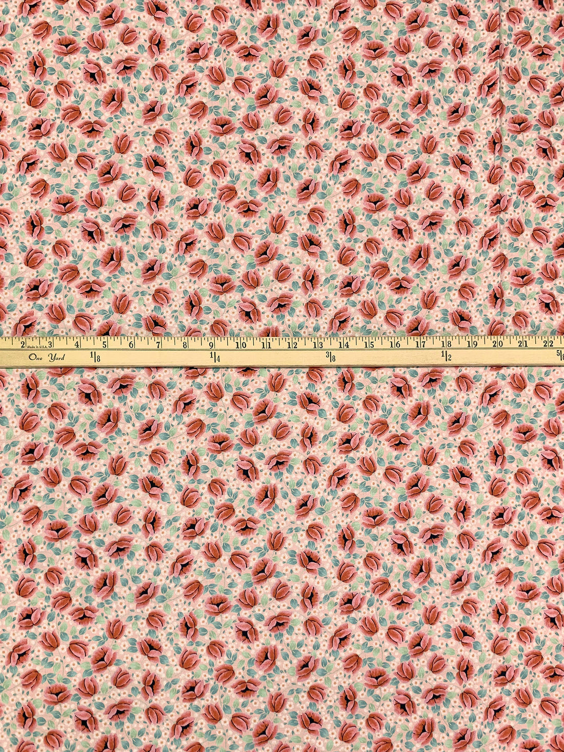 Copper/Baby Pink/Steel Teal/Multi Cotton/Lycra Floral Print Laguna Jersey Knit - Robert Kaufman - 59W