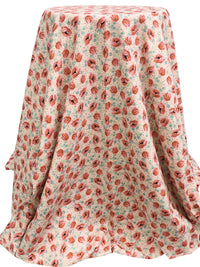 Copper/Baby Pink/Steel Teal/Multi Cotton/Lycra Floral Print Laguna Jersey Knit - Robert Kaufman - 59W